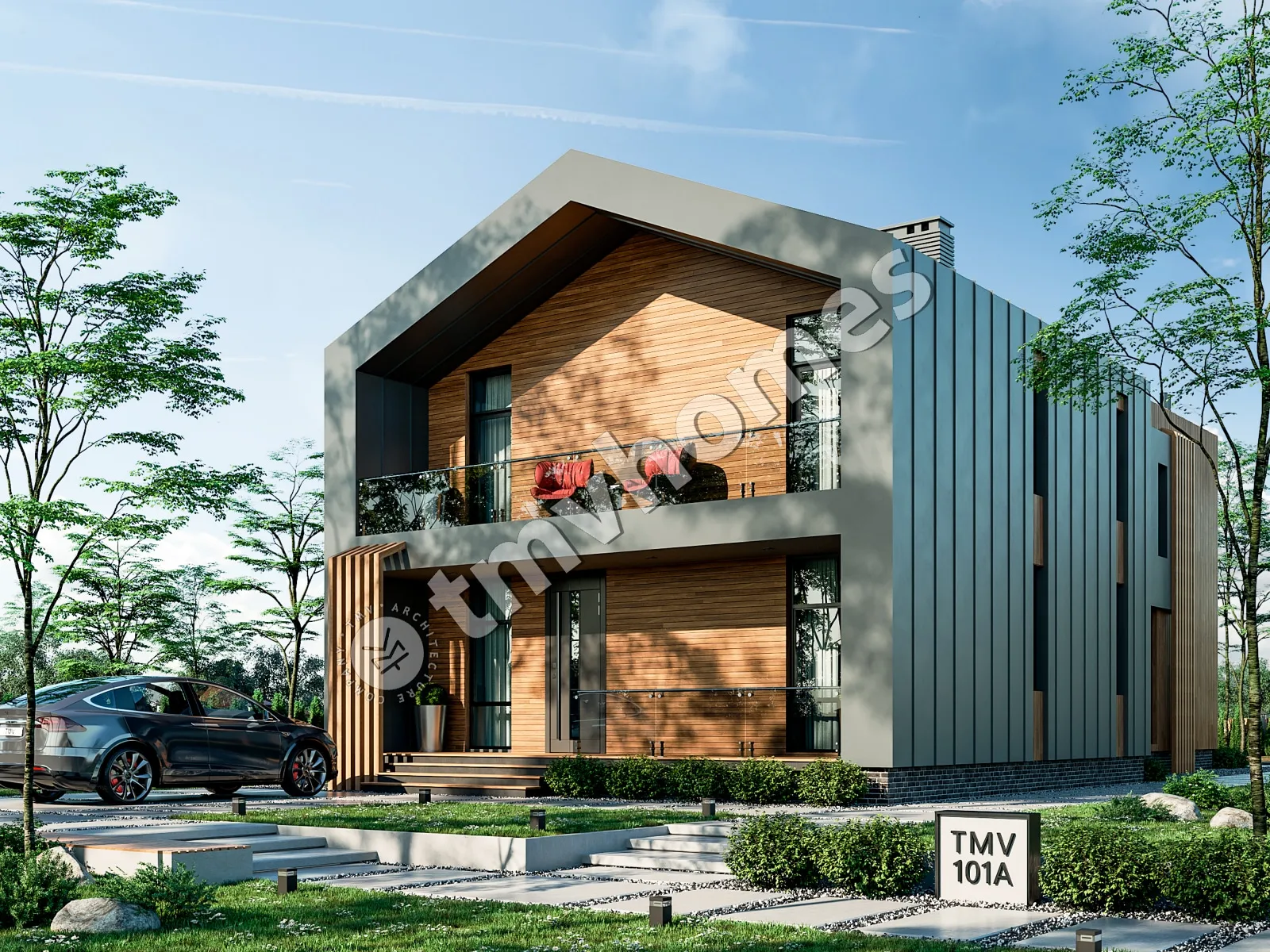 Proiect de casa parter cu mansardă 224 m²: 3 Dormitoare, Birou, 3 Bai, Bucatarie deschisa, fara Garaj