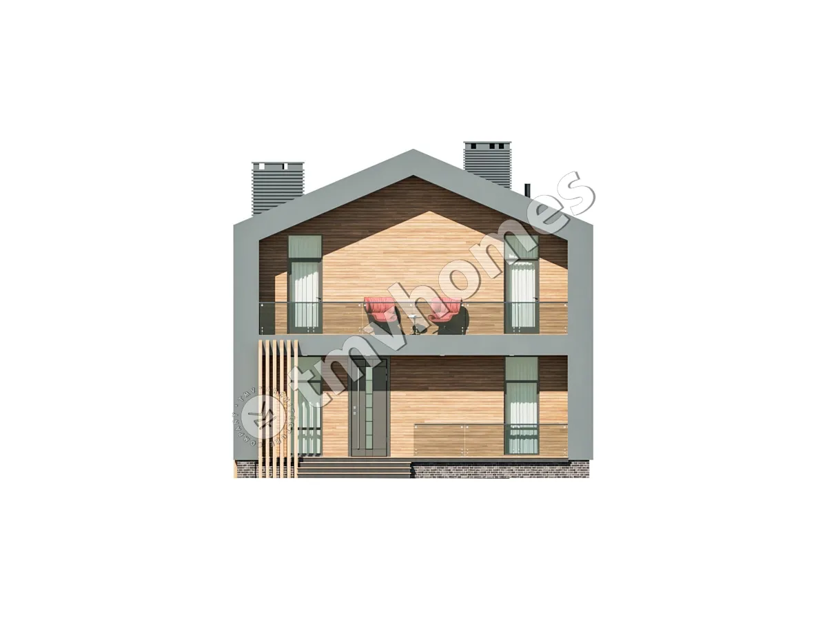 Proiect de casa parter cu mansardă 224 m²: 3 Dormitoare, Birou, 3 Bai, Bucatarie deschisa, fara Garaj