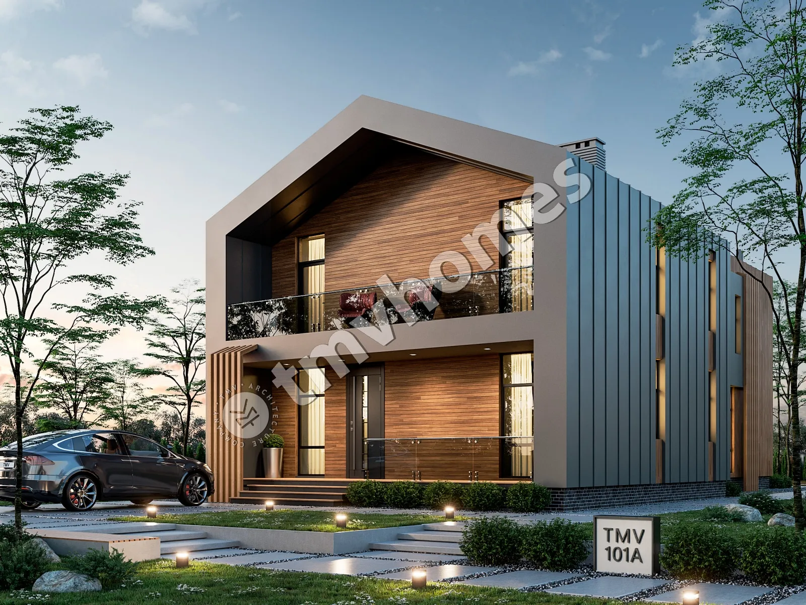 Proiect de casa parter cu mansardă 224 m²: 3 Dormitoare, Birou, 3 Bai, Bucatarie deschisa, fara Garaj