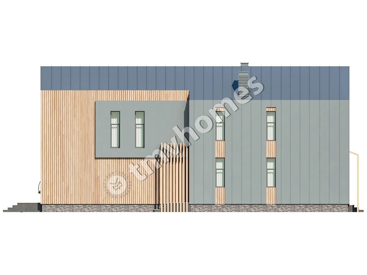 Proiect de casa parter cu mansardă 224 m²: 3 Dormitoare, Birou, 3 Bai, Bucatarie deschisa, fara Garaj