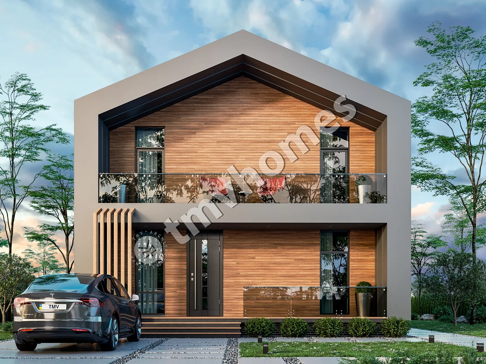 Proiect de casa parter cu mansardă 224 m²: 3 Dormitoare, Birou, 3 Bai, Bucatarie deschisa, fara Garaj