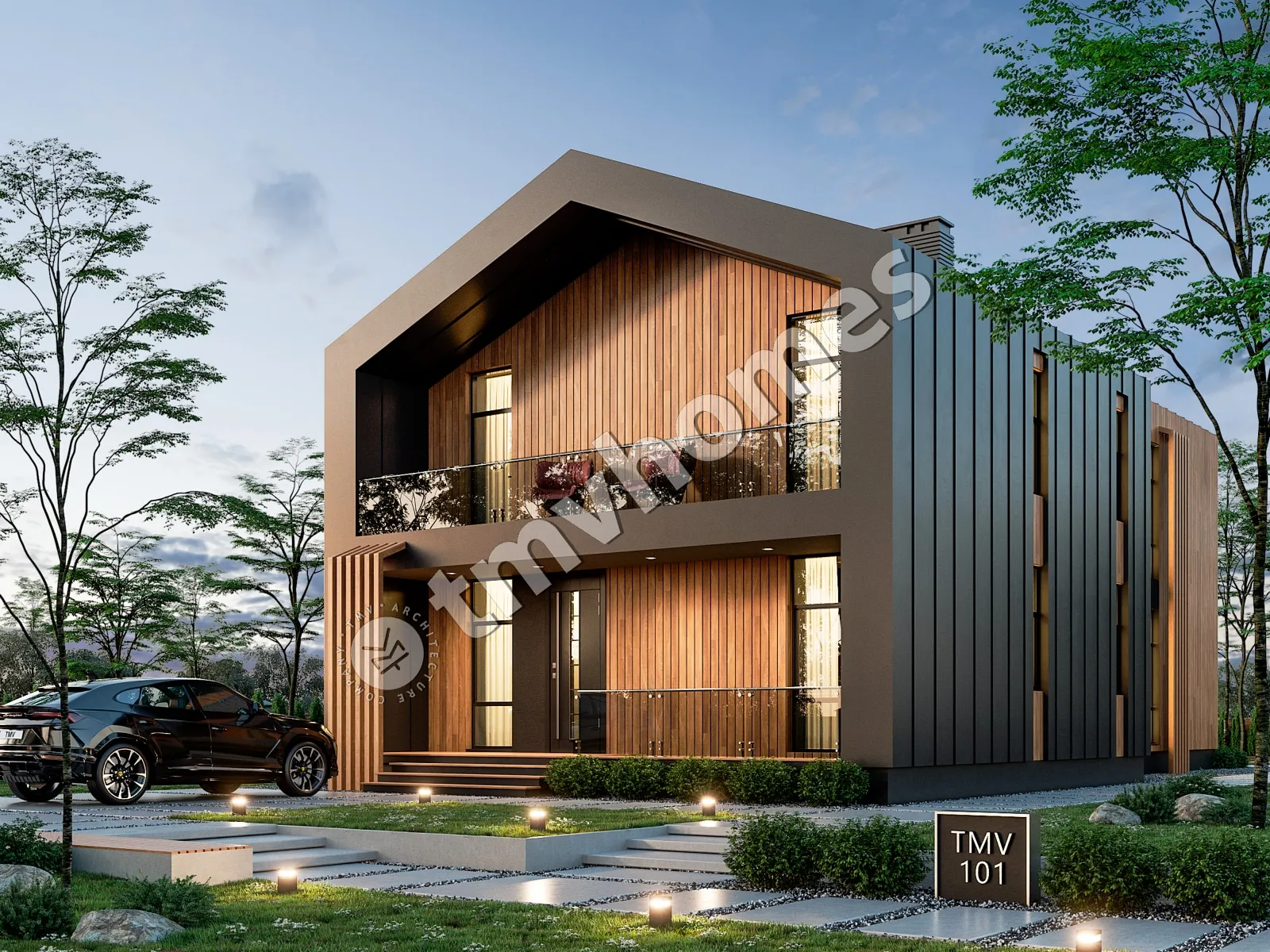 Proiect de casa parter cu mansardă 207 m²: 2 Dormitoare, Birou, 2 Bai, Bucatarie deschisa, fara Garaj