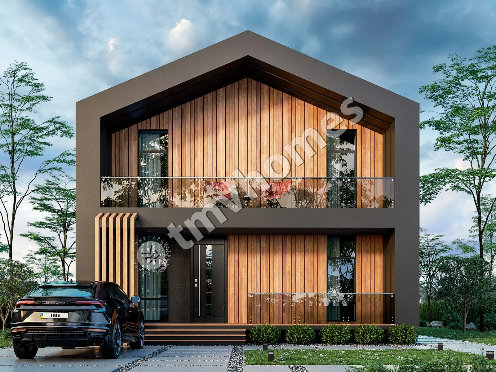 Proiect de casa parter cu mansardă 207 m²: 2 Dormitoare, Birou, 2 Bai, Bucatarie deschisa, fara Garaj