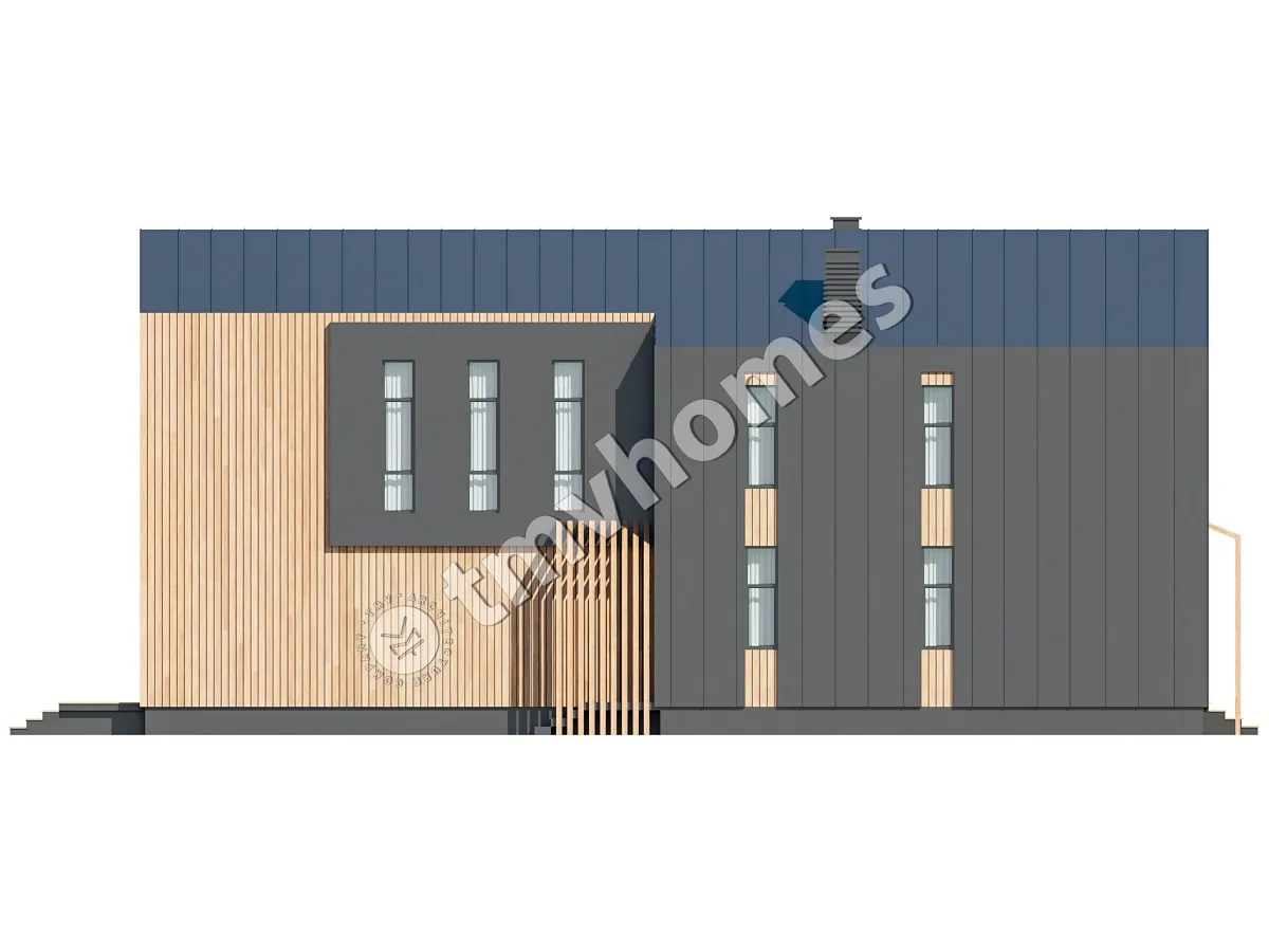 Proiect de casa parter cu mansardă 207 m²: 2 Dormitoare, Birou, 2 Bai, Bucatarie deschisa, fara Garaj