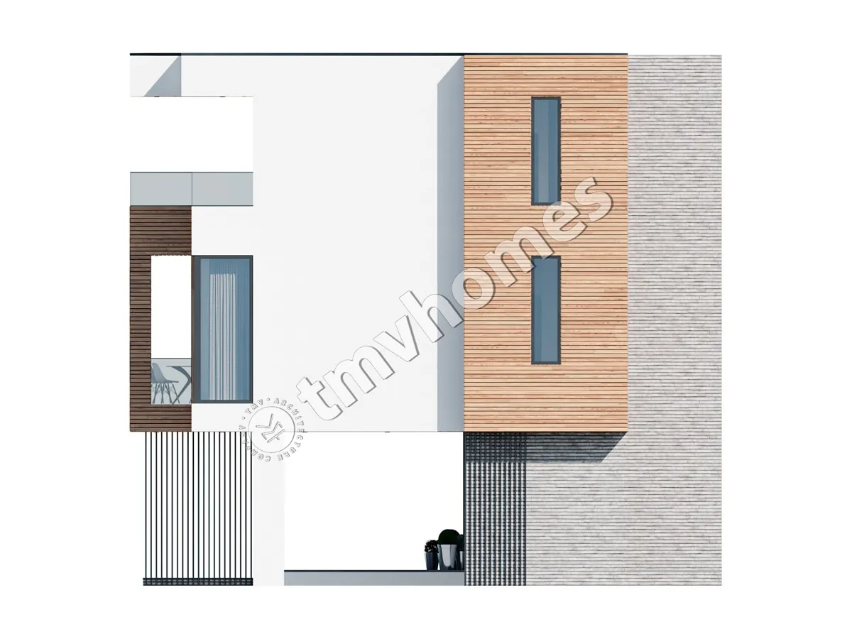 Proiect de casa cu 2 etaje 144 m²: 3 Dormitoare, 3 Bai, Bucatarie deschisa, fara Garaj