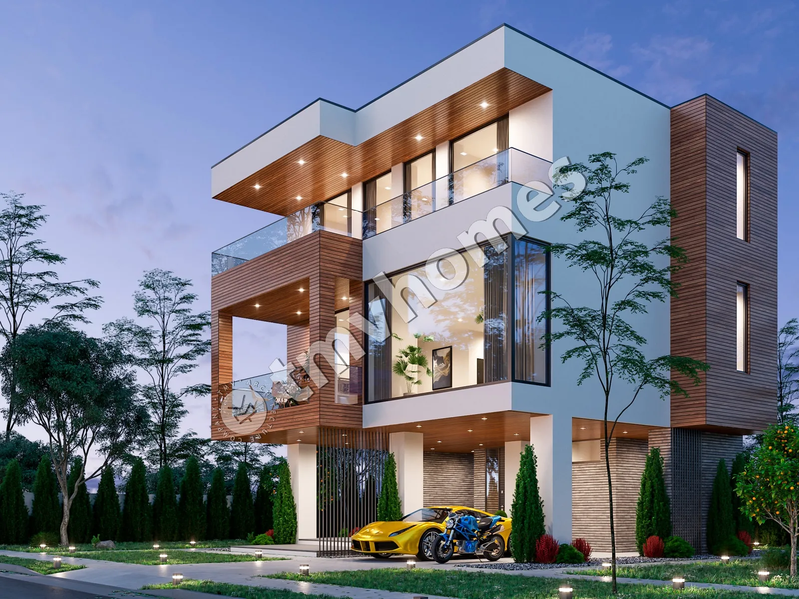 Proiect de casa cu 2 etaje 144 m²: 3 Dormitoare, 3 Bai, Bucatarie deschisa, fara Garaj
