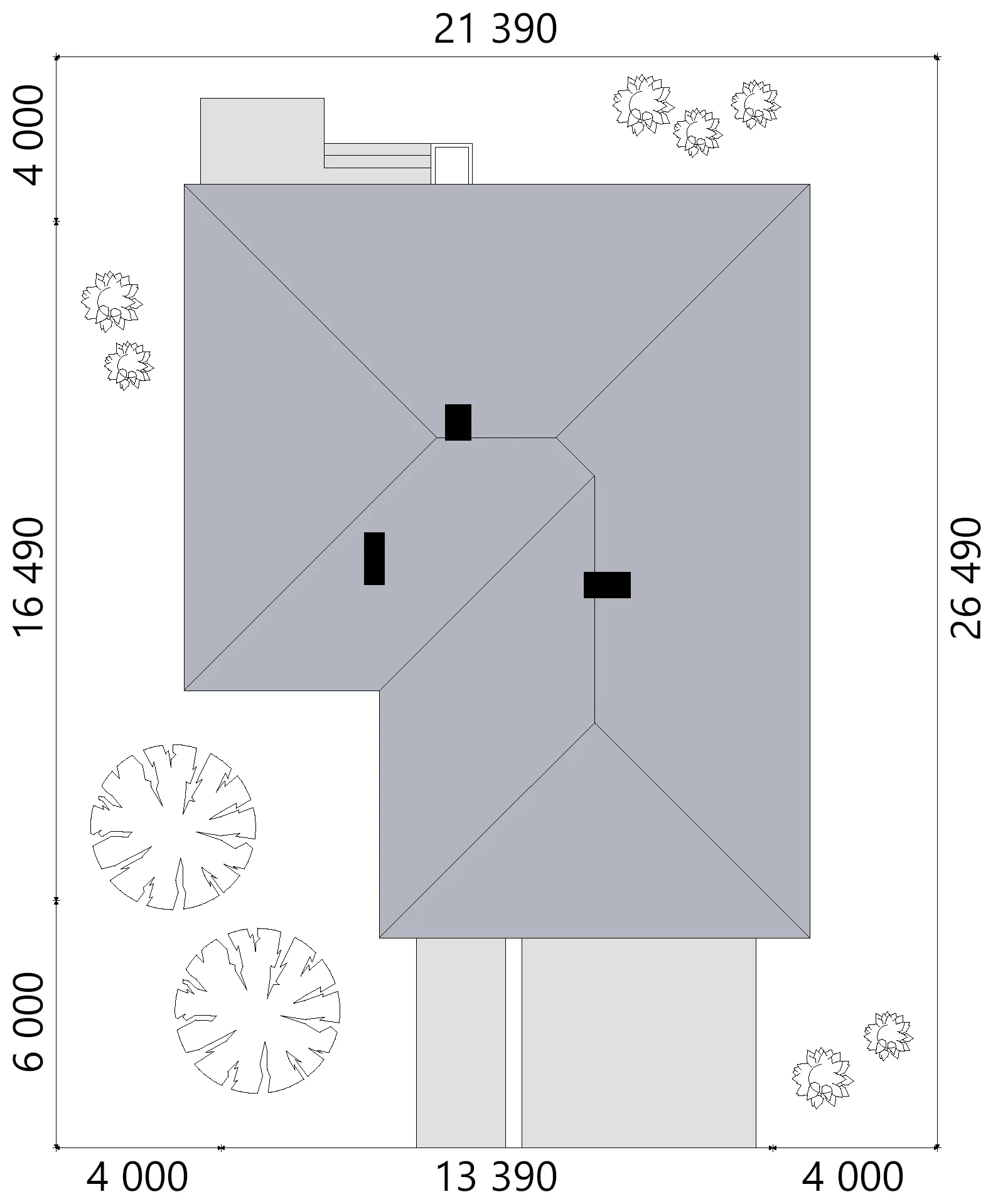 Proiect de casa parter 136 m²: 3 Dormitoare, 2 Bai, Bucatarie deschisa, Garaj