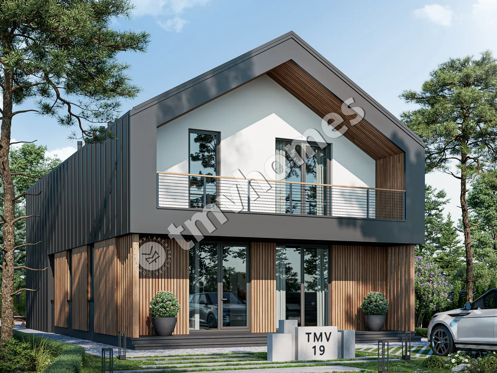 Proiect de casa parter cu mansardă 172 m²: 4 Dormitoare, 3 Bai, Bucatarie deschisa, fara Garaj