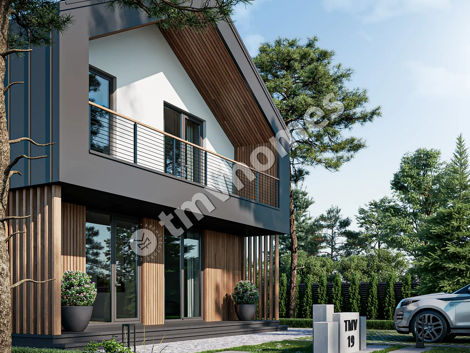 Proiect de casa parter cu mansardă 172 m²: 4 Dormitoare, 3 Bai, Bucatarie deschisa, fara Garaj