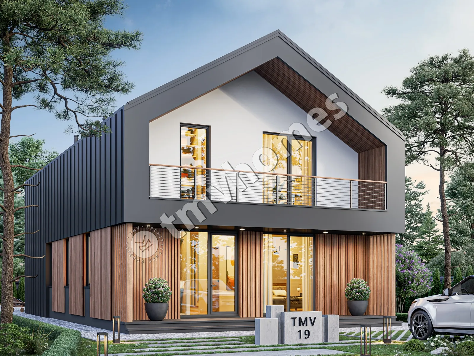 Proiect de casa parter cu mansardă 172 m²: 4 Dormitoare, 3 Bai, Bucatarie deschisa, fara Garaj