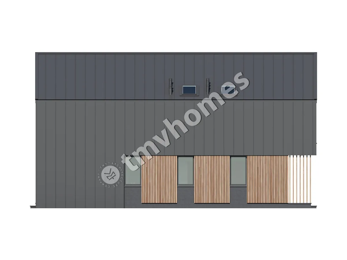 Proiect de casa parter cu mansardă 172 m²: 4 Dormitoare, 3 Bai, Bucatarie deschisa, fara Garaj