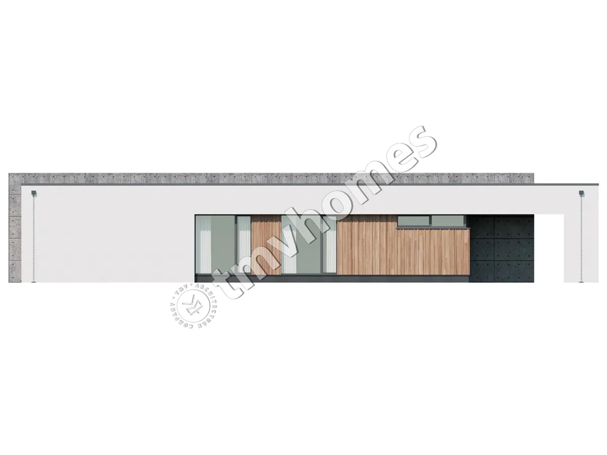Proiect de casa parter 224 m²: 3 Dormitoare, 3 Bai, Bucatarie deschisa, fara Garaj