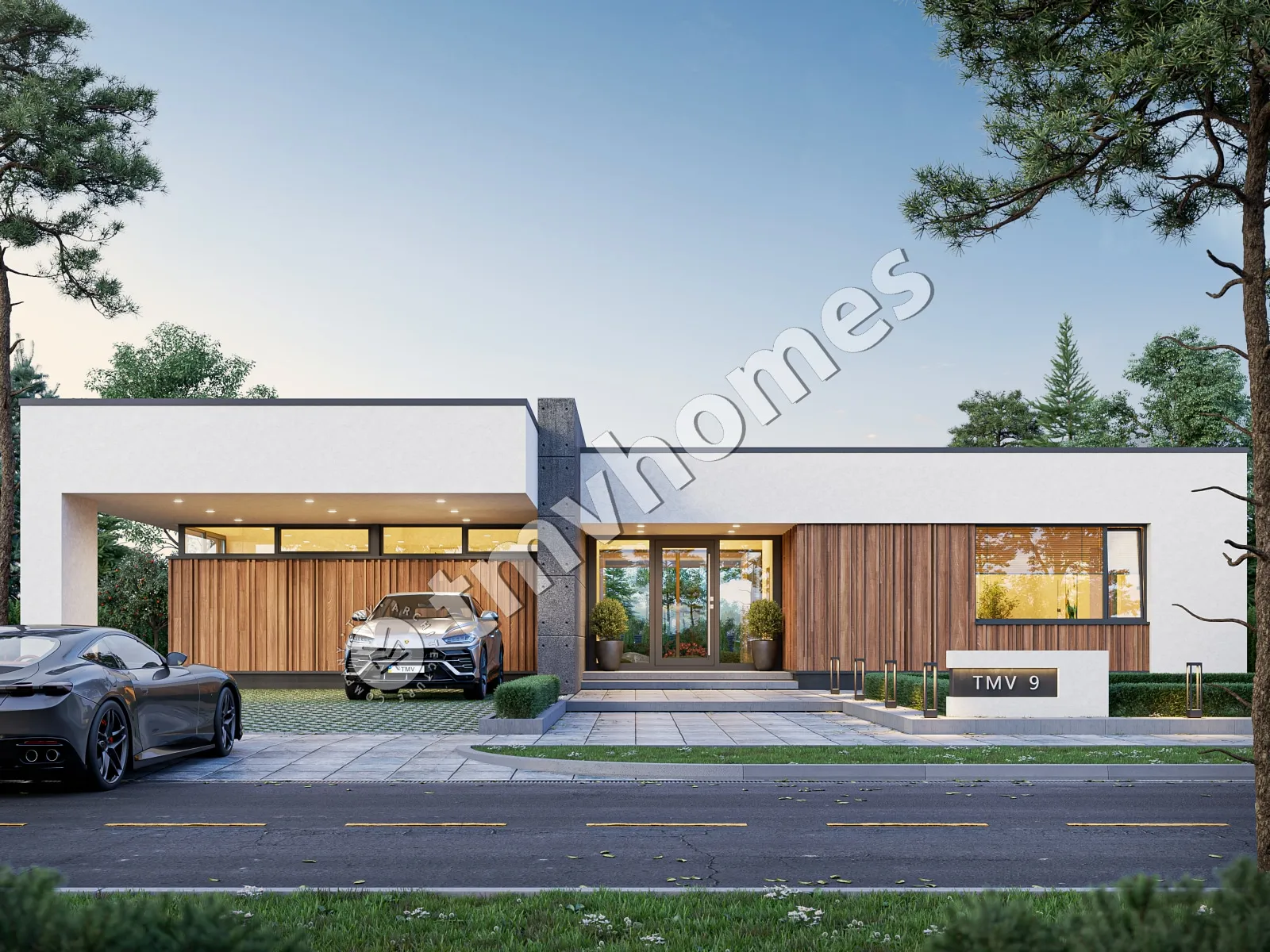 Proiect de casa parter 224 m²: 3 Dormitoare, 3 Bai, Bucatarie deschisa, fara Garaj