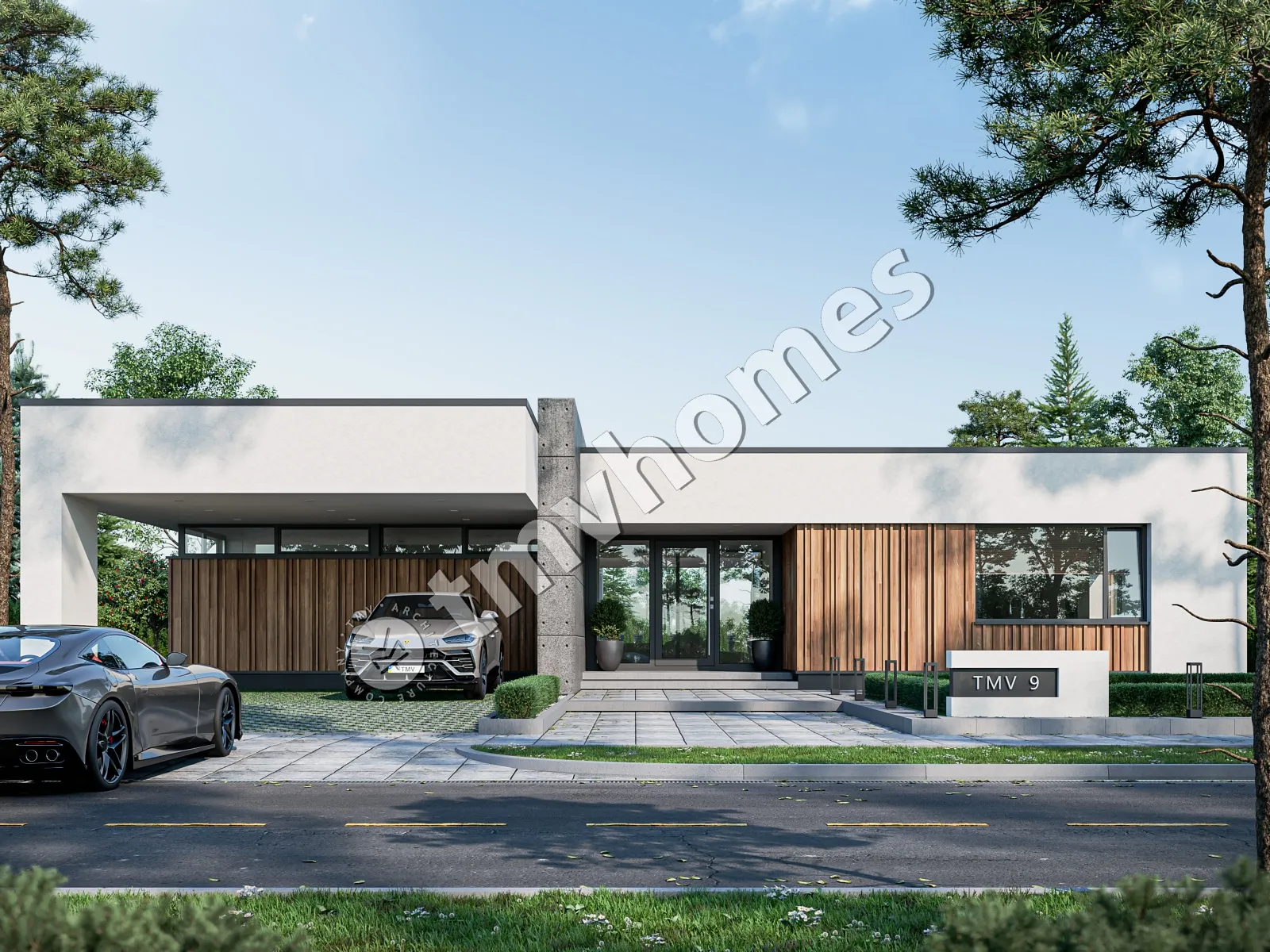 Proiect de casa parter 224 m²: 3 Dormitoare, 3 Bai, Bucatarie deschisa, fara Garaj