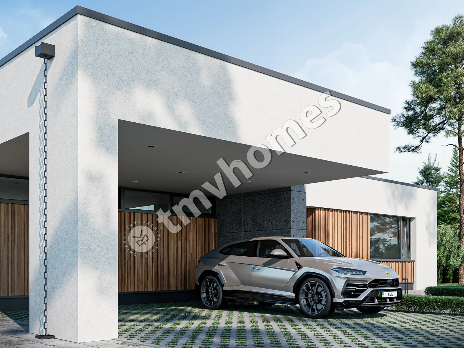 Proiect de casa parter 224 m²: 3 Dormitoare, 3 Bai, Bucatarie deschisa, fara Garaj