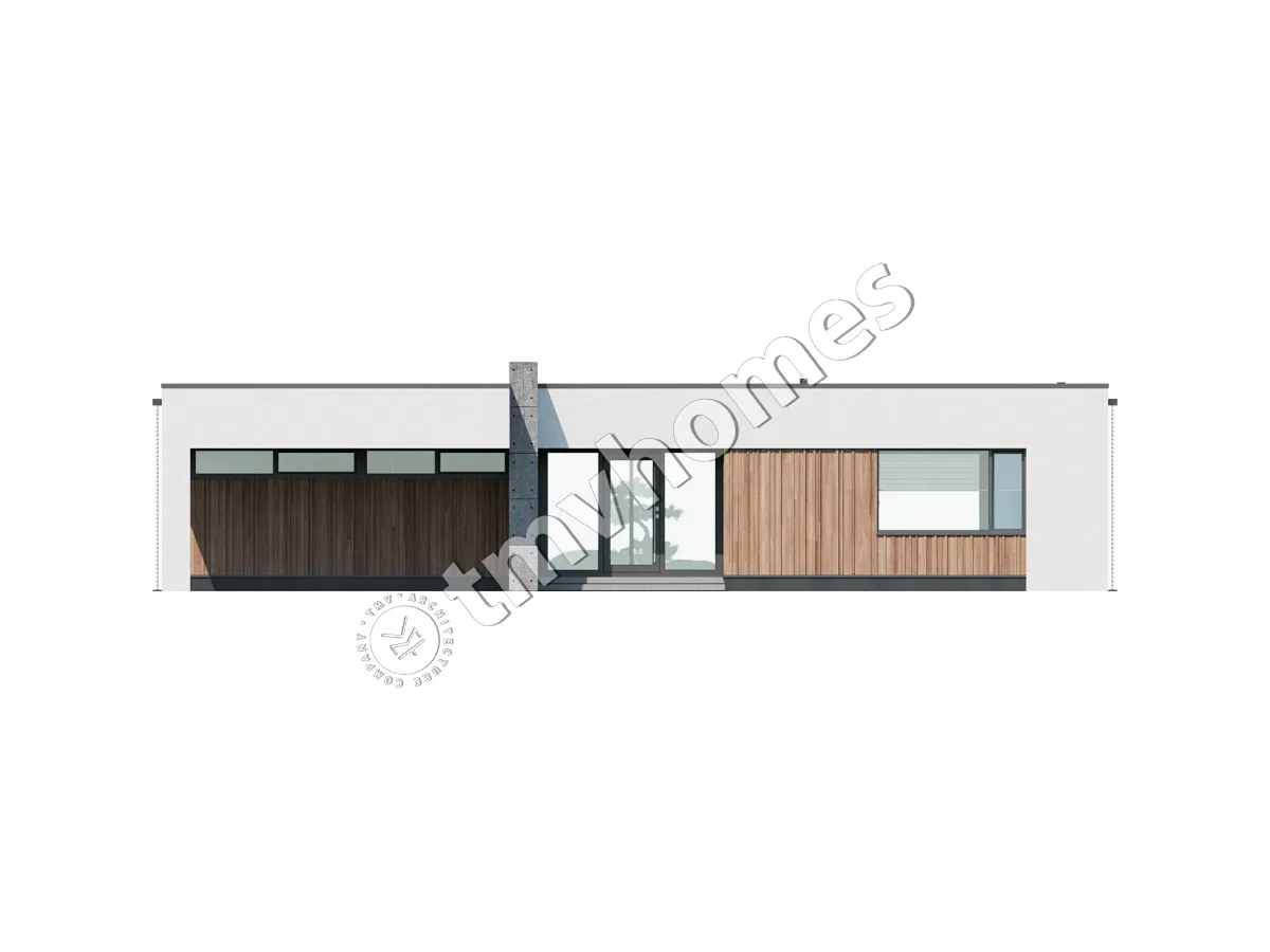 Proiect de casa parter 224 m²: 3 Dormitoare, 3 Bai, Bucatarie deschisa, fara Garaj