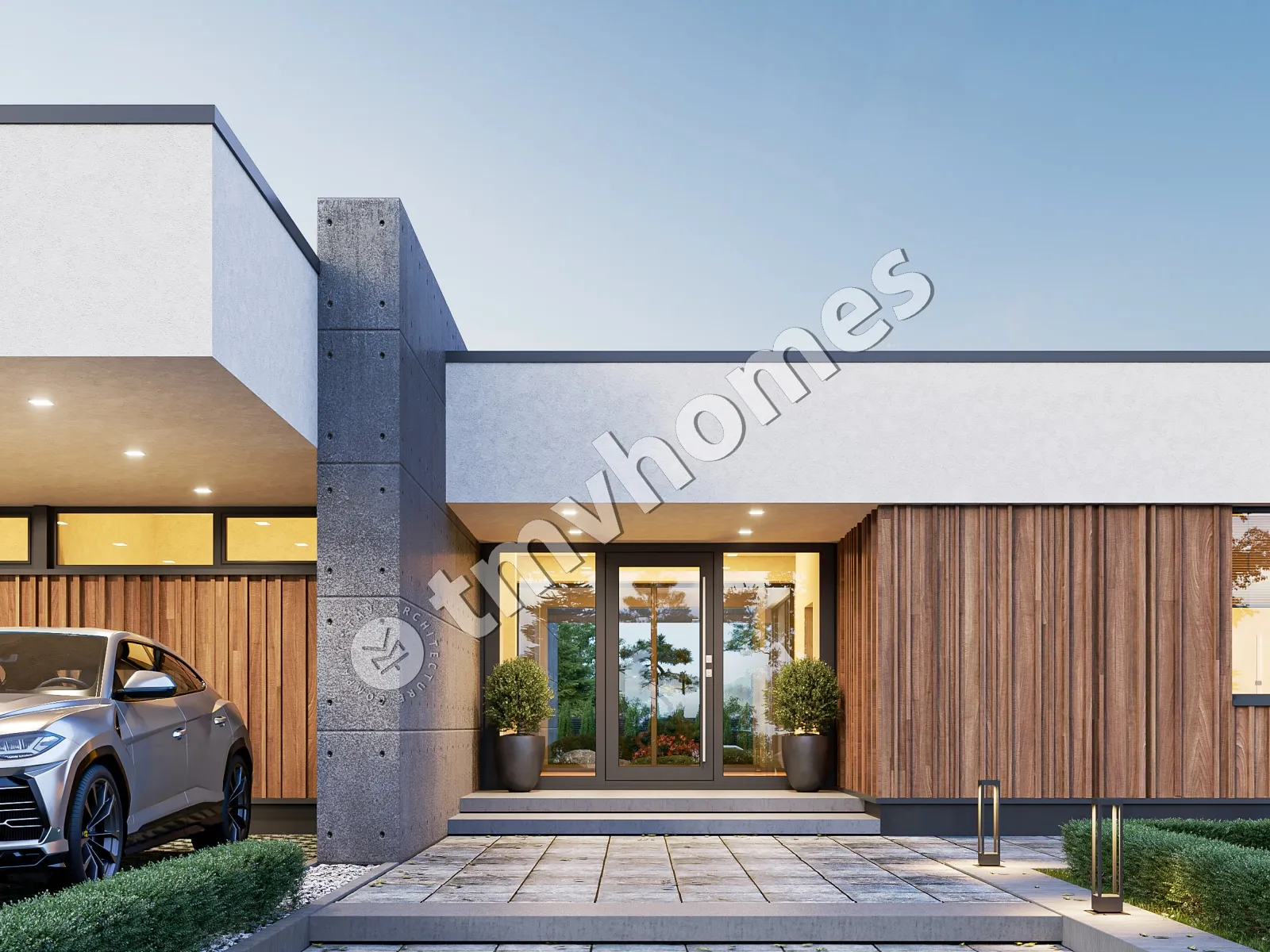 Proiect de casa parter 224 m²: 3 Dormitoare, 3 Bai, Bucatarie deschisa, fara Garaj