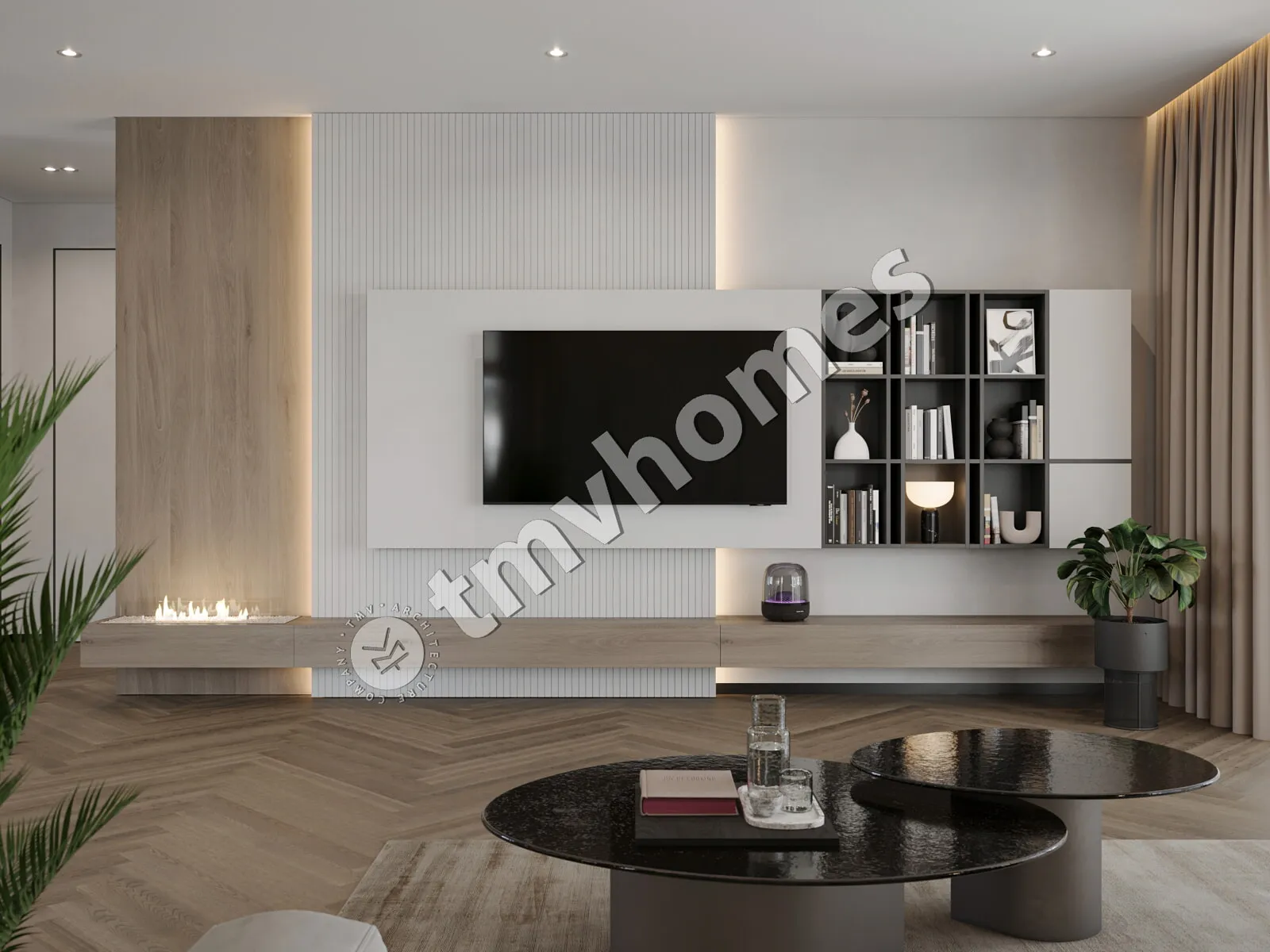 Proiect de casa parter 192 m²: 3 Dormitoare, 2 Bai, Bucatarie deschisa, Garaj