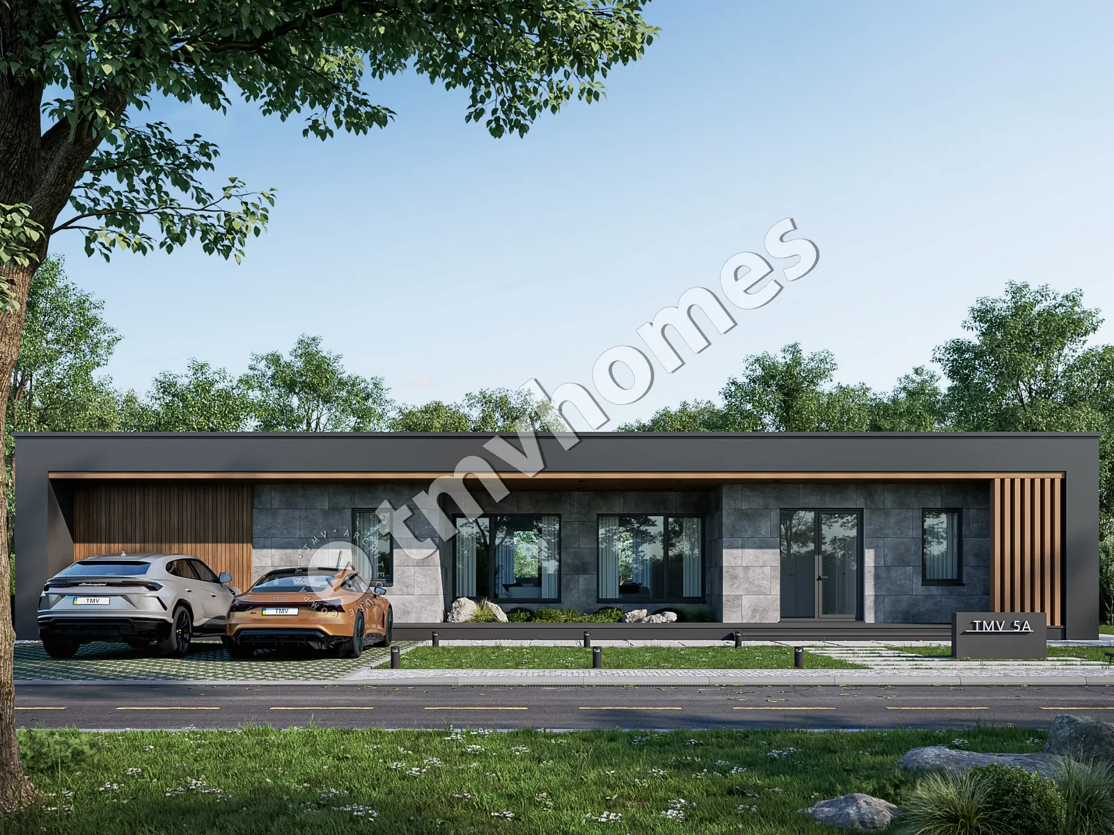 Proiect de casa cu 2 etaje 217 m²: 3 Dormitoare, 3 Bai, Bucatarie deschisa, fara Garaj