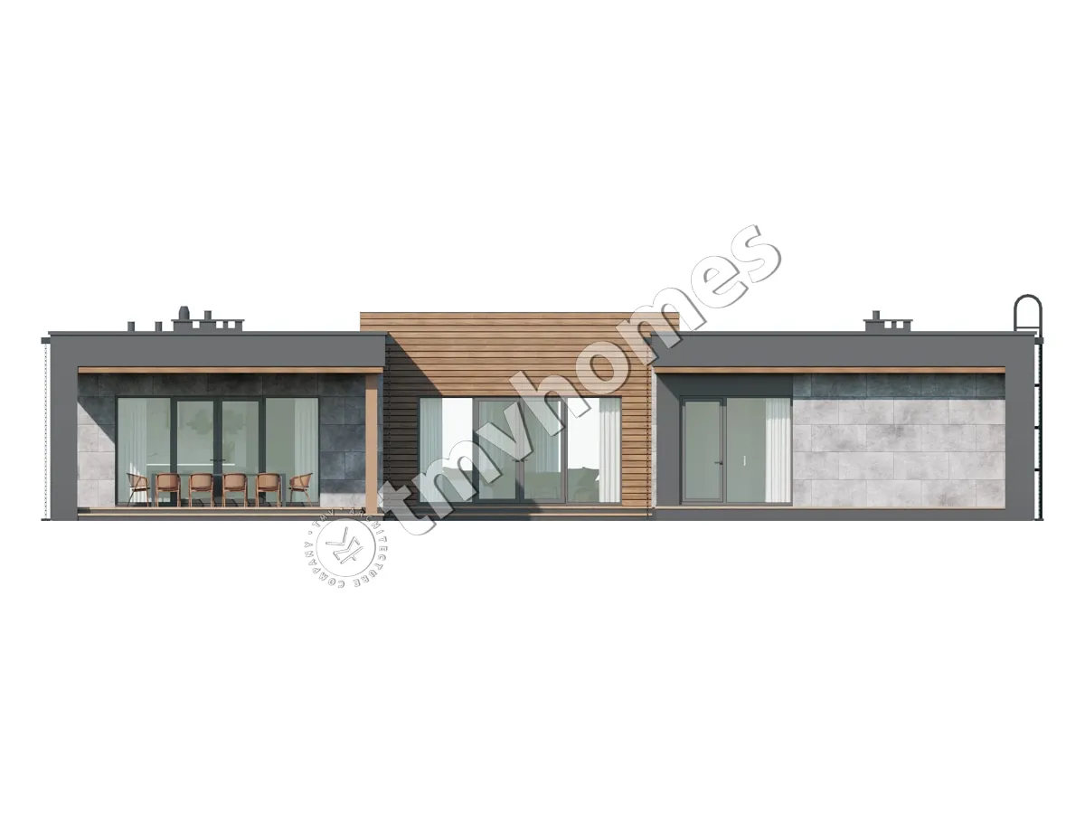 Proiect de casa cu 2 etaje 217 m²: 3 Dormitoare, 3 Bai, Bucatarie deschisa, fara Garaj