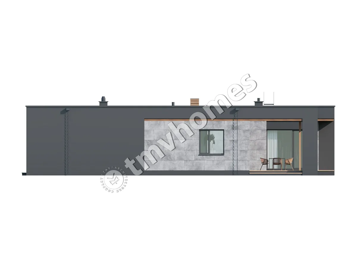 Proiect de casa cu 2 etaje 217 m²: 3 Dormitoare, 3 Bai, Bucatarie deschisa, fara Garaj