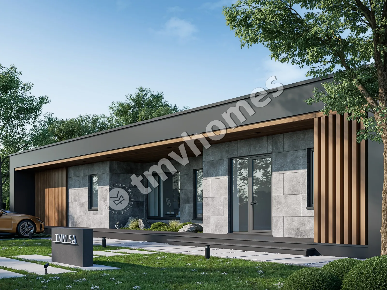 Proiect de casa cu 2 etaje 217 m²: 3 Dormitoare, 3 Bai, Bucatarie deschisa, fara Garaj