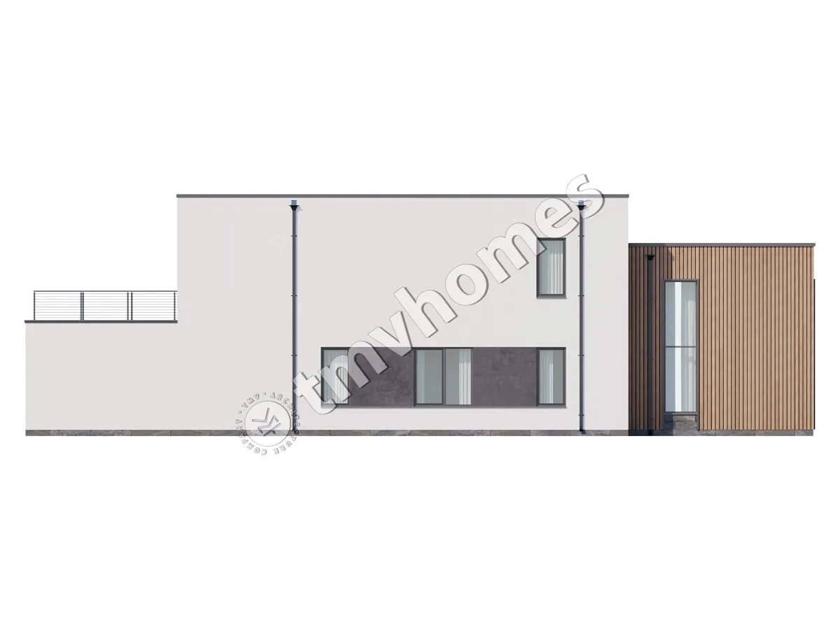 Proiect de casa cu etaj 240 m²: 3 Dormitoare, Birou, 3 Bai, Bucatarie deschisa, Garaj