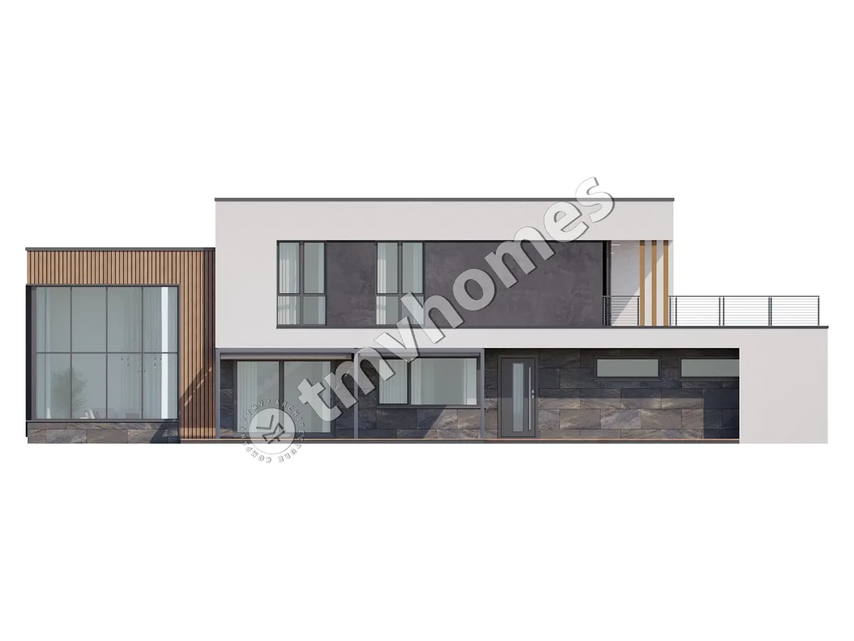 Proiect de casa cu etaj 240 m²: 3 Dormitoare, Birou, 3 Bai, Bucatarie deschisa, Garaj