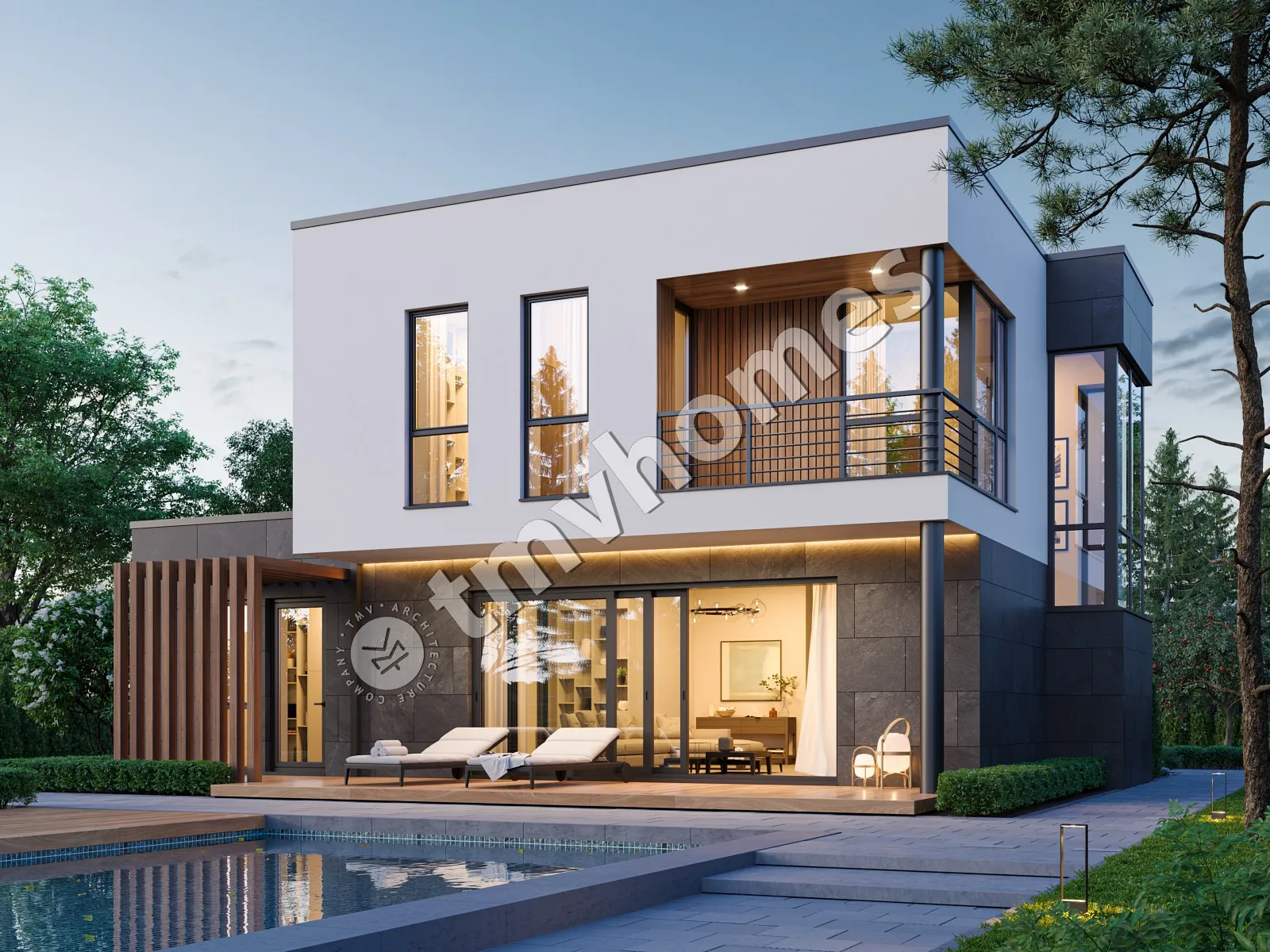 Proiect de casa cu etaj 175 m²: 3 Dormitoare, 3 Bai, Garaj