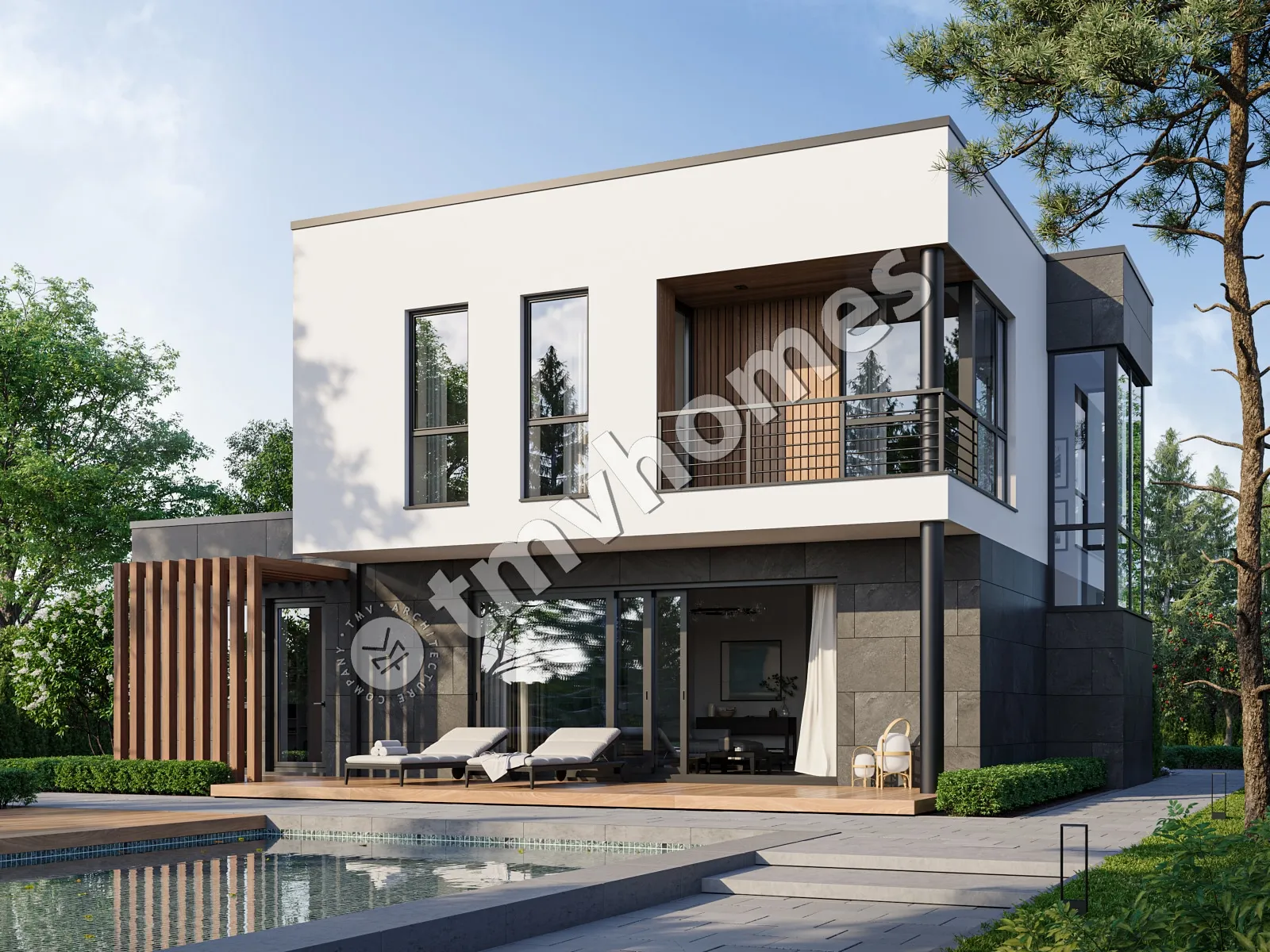 Proiect de casa cu etaj 175 m²: 3 Dormitoare, 3 Bai, Garaj