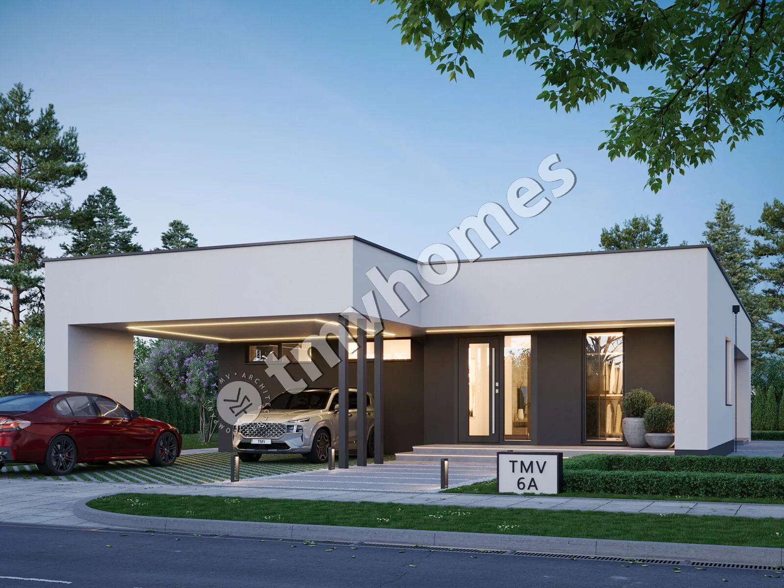 Proiect de casa parter 155 m²: 3 Dormitoare, 2 Bai, Bucatarie deschisa, fara Garaj