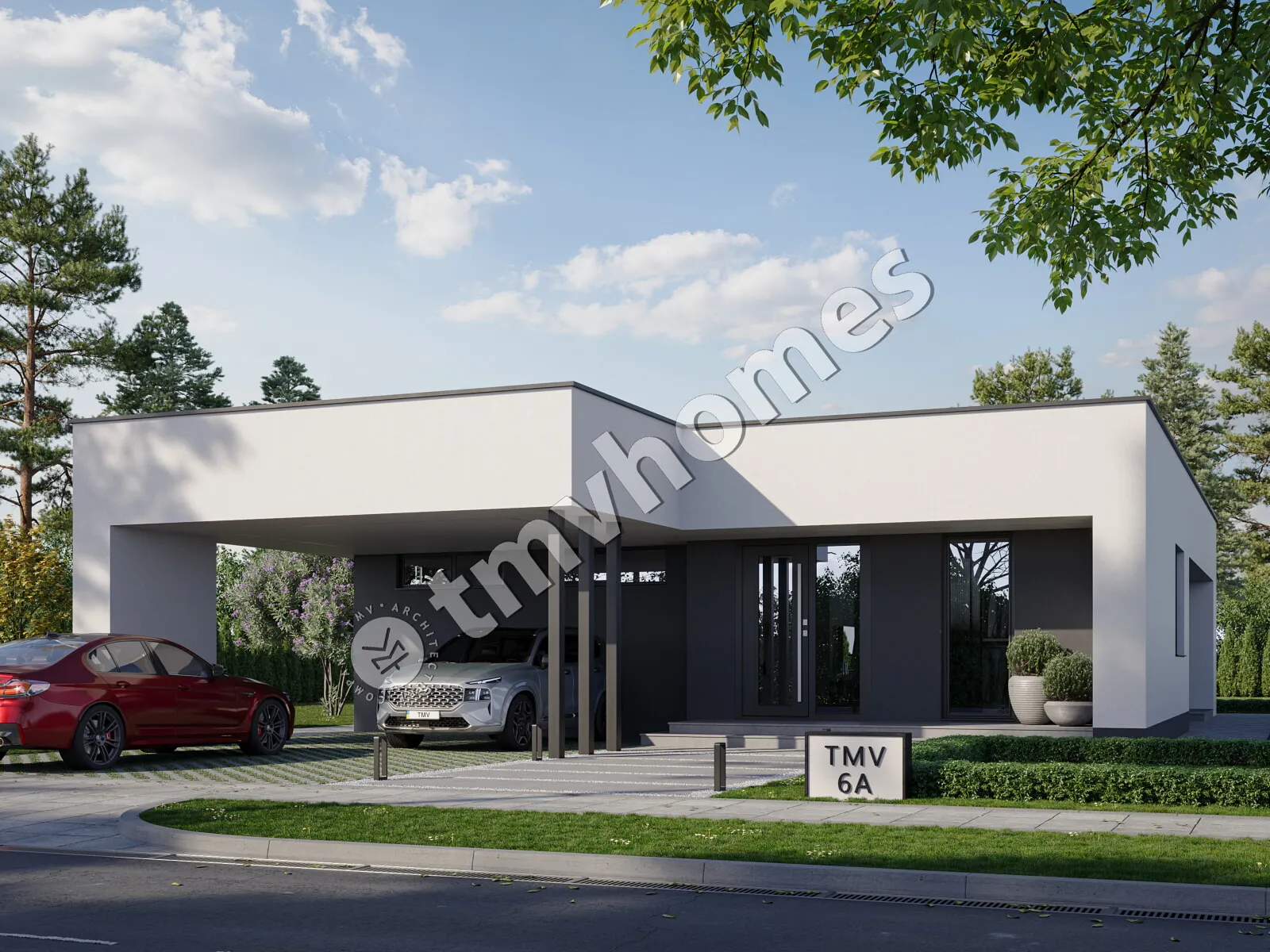 Proiect de casa parter 155 m²: 3 Dormitoare, 2 Bai, Bucatarie deschisa, fara Garaj