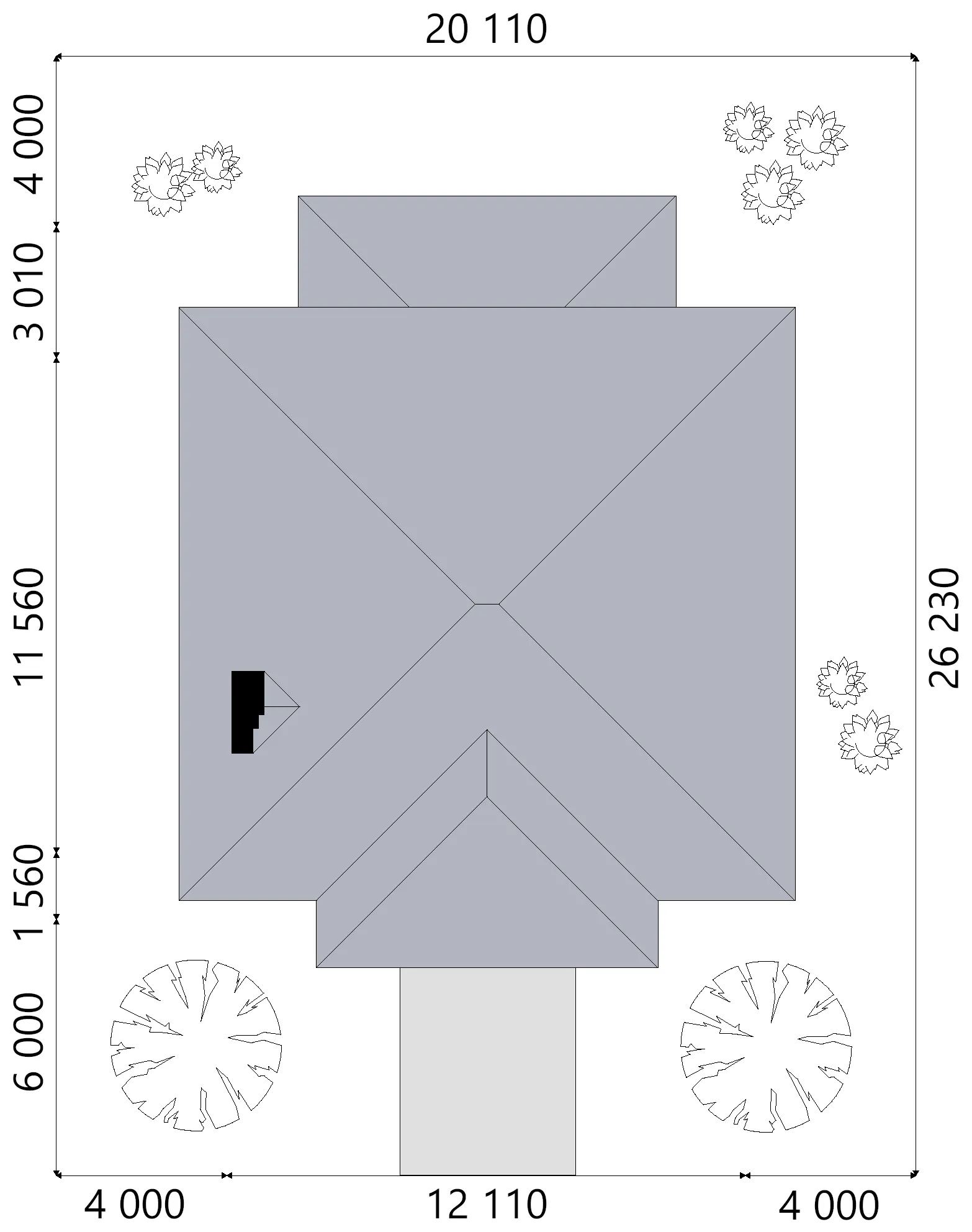 Proiect de casa cu etaj 231 m²: 3 Dormitoare, Birou, 3 Bai, Bucatarie deschisa, fara Garaj