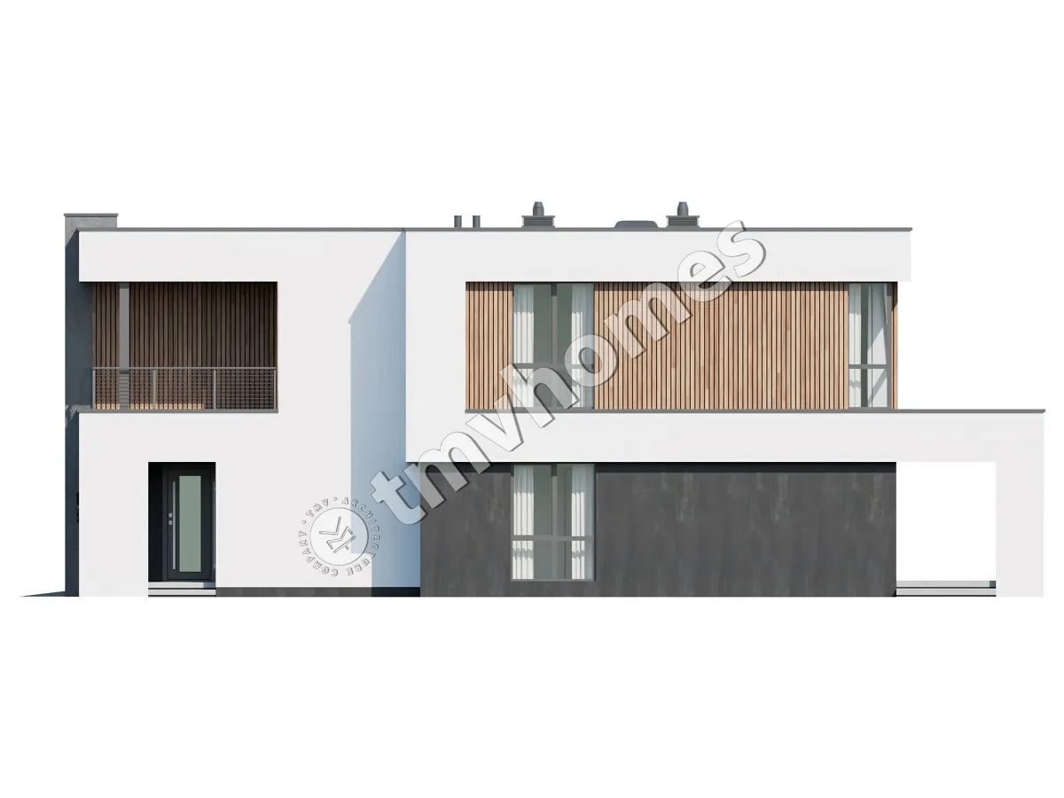 Proiect de casa cu etaj 337 m²: 4 Dormitoare, Birou, 3 Bai, Bucatarie deschisa, Garaj
