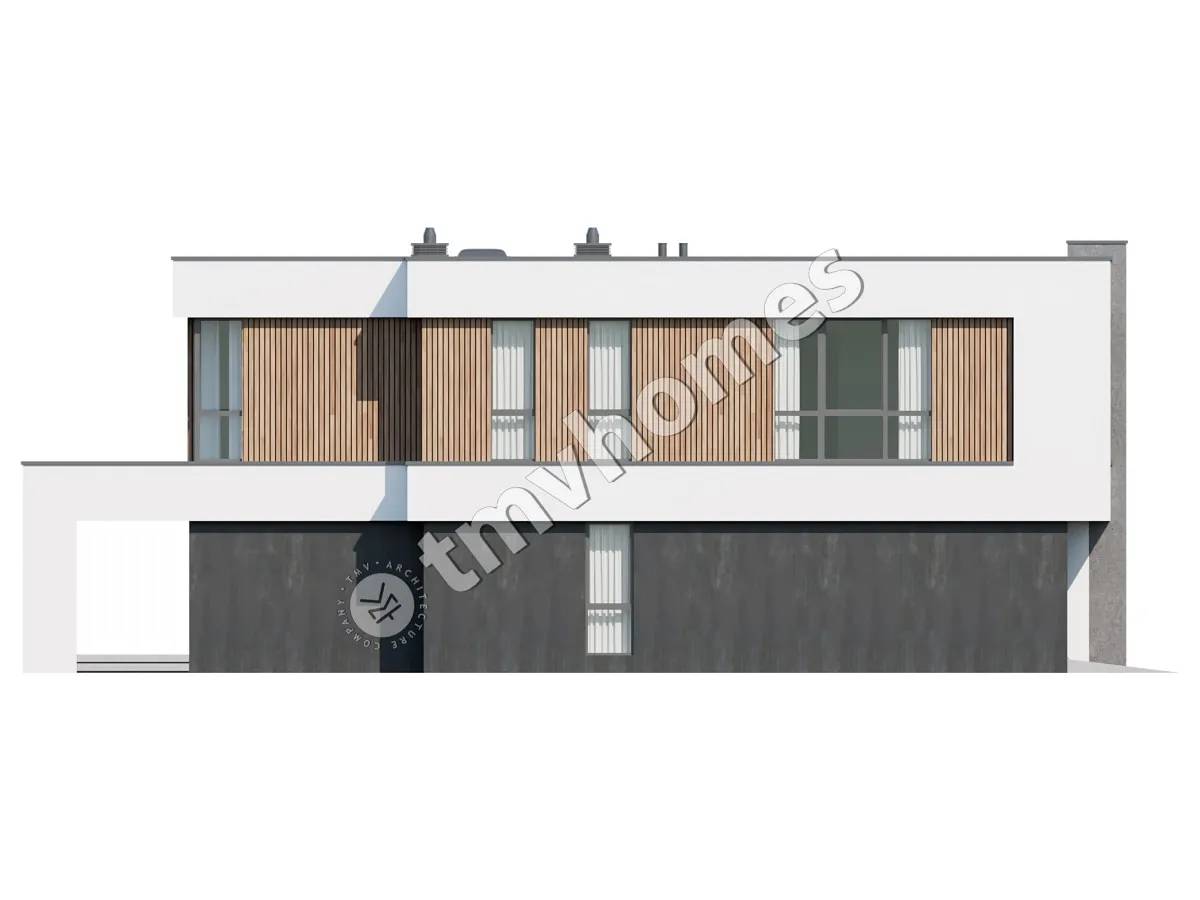 Proiect de casa cu etaj 337 m²: 4 Dormitoare, Birou, 3 Bai, Bucatarie deschisa, Garaj