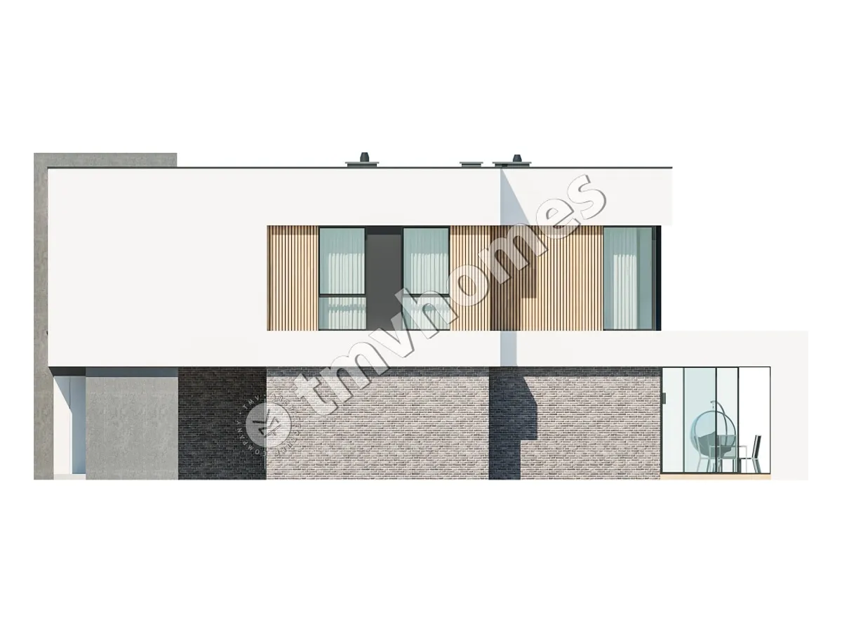 Proiect de casa cu etaj 252 m²: 3 Dormitoare, Birou, 3 Bai, Bucatarie deschisa, fara Garaj