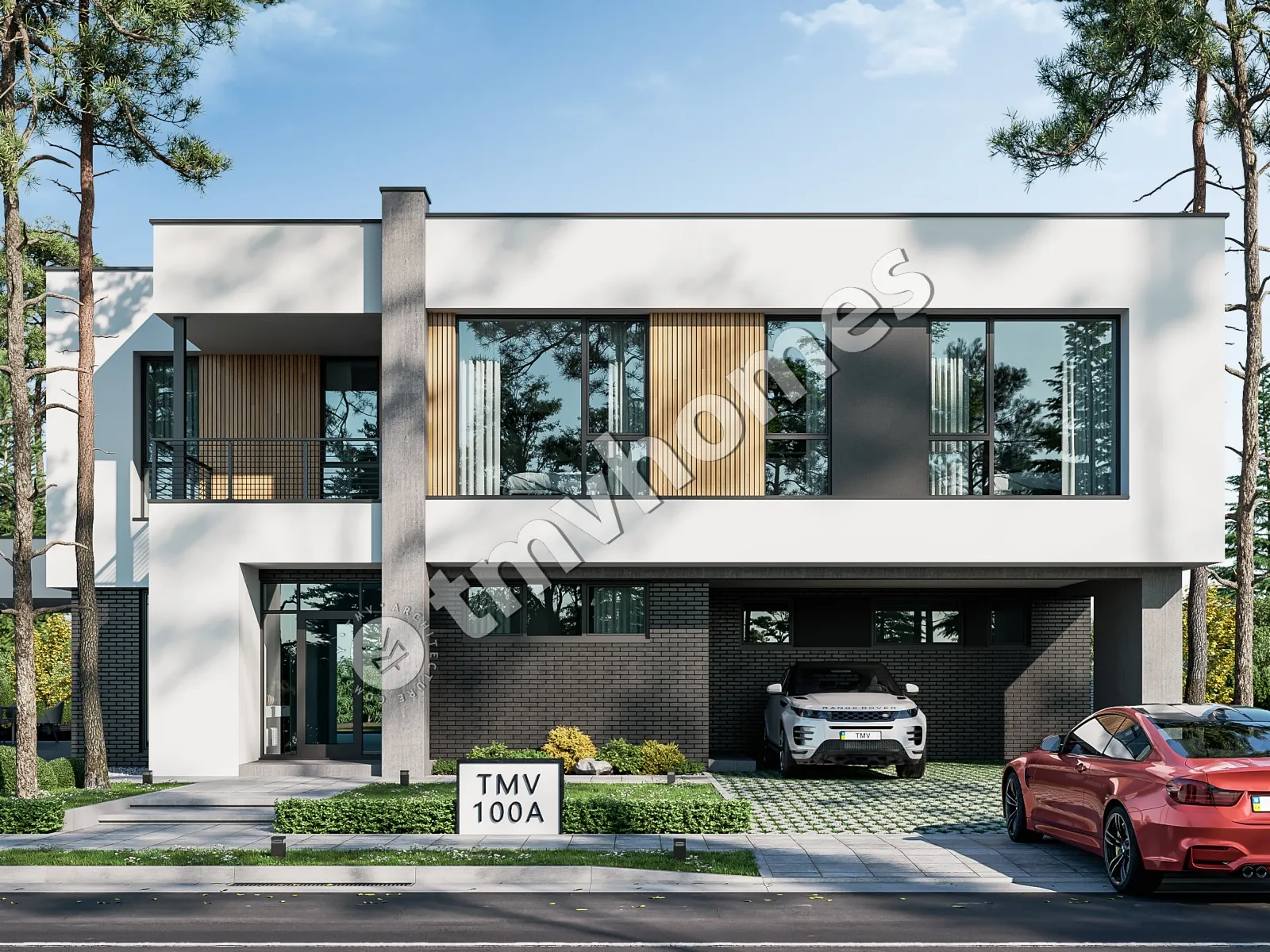 Proiect de casa cu etaj 363 m²: 5 Dormitoare, 4 Bai, Bucatarie deschisa, fara Garaj