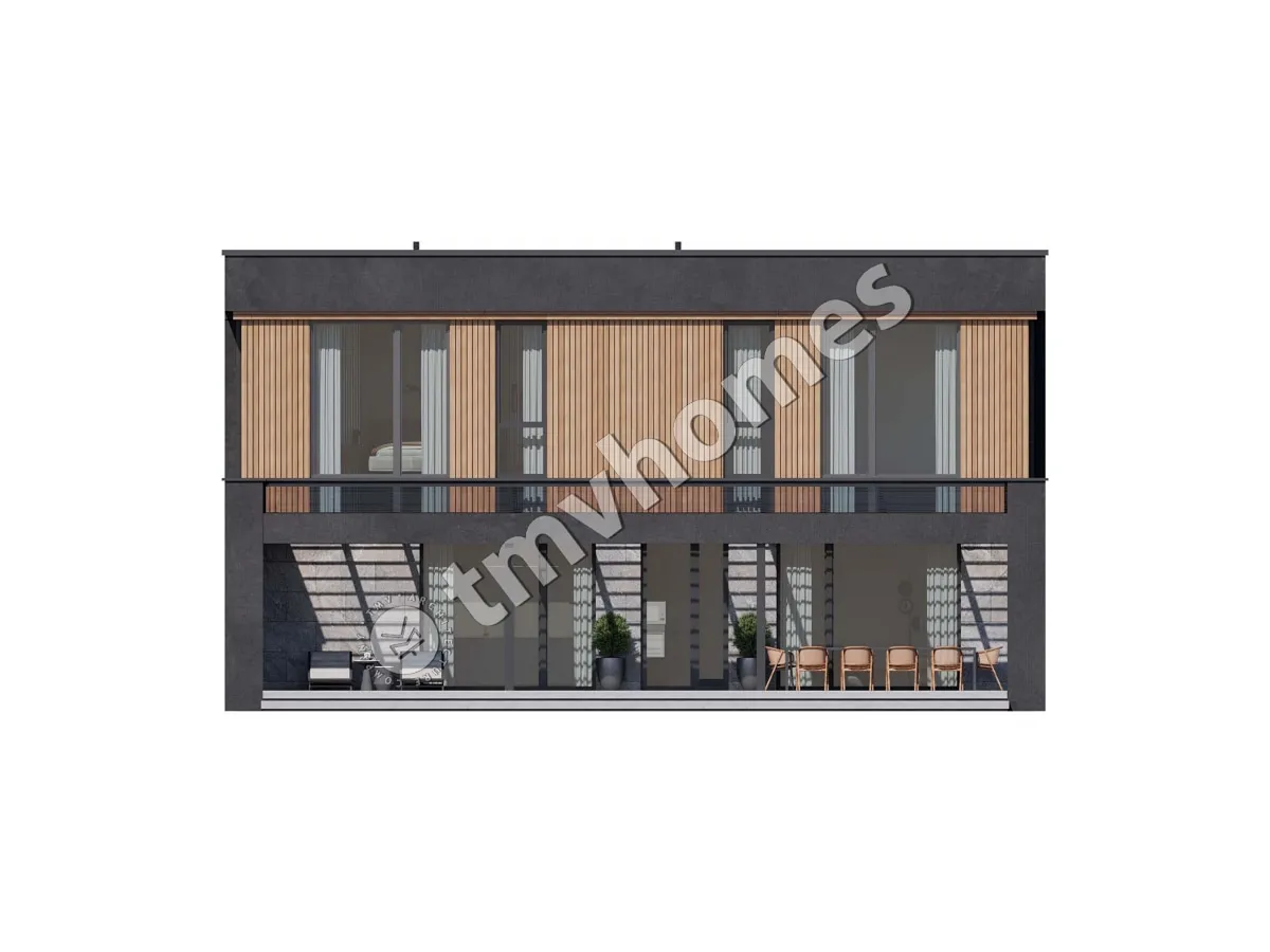 Proiect de casa cu etaj 331 m²: 3 Dormitoare, Birou, 3 Bai, Bucatarie deschisa, Garaj