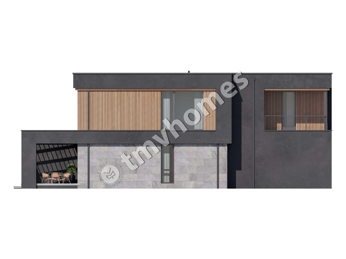 Proiect de casa cu etaj 331 m²: 3 Dormitoare, Birou, 3 Bai, Bucatarie deschisa, Garaj