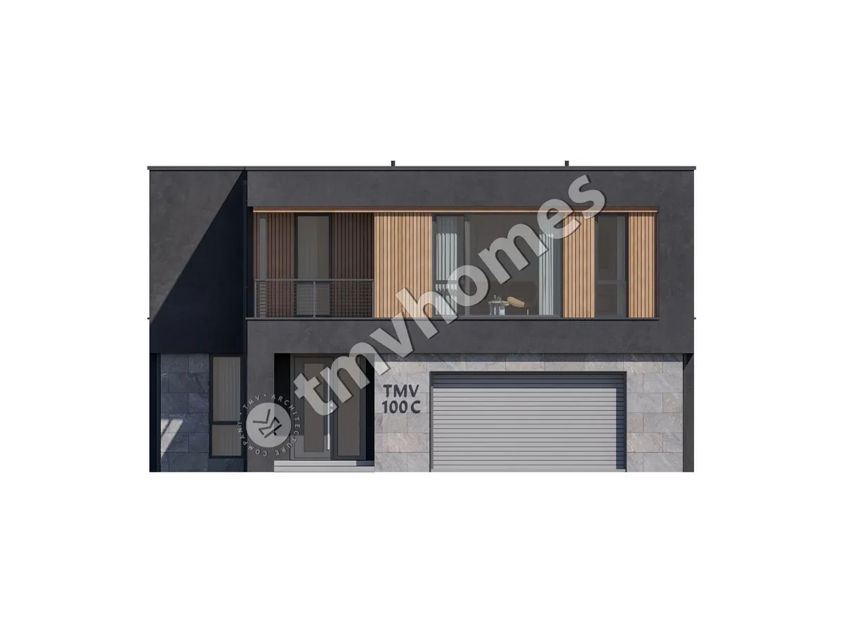 Proiect de casa cu etaj 331 m²: 3 Dormitoare, Birou, 3 Bai, Bucatarie deschisa, Garaj