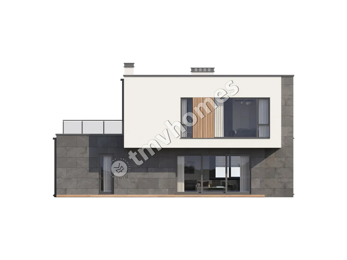 Proiect de casa cu etaj 206 m²: 3 Dormitoare, 3 Bai, Bucatarie deschisa, Garaj