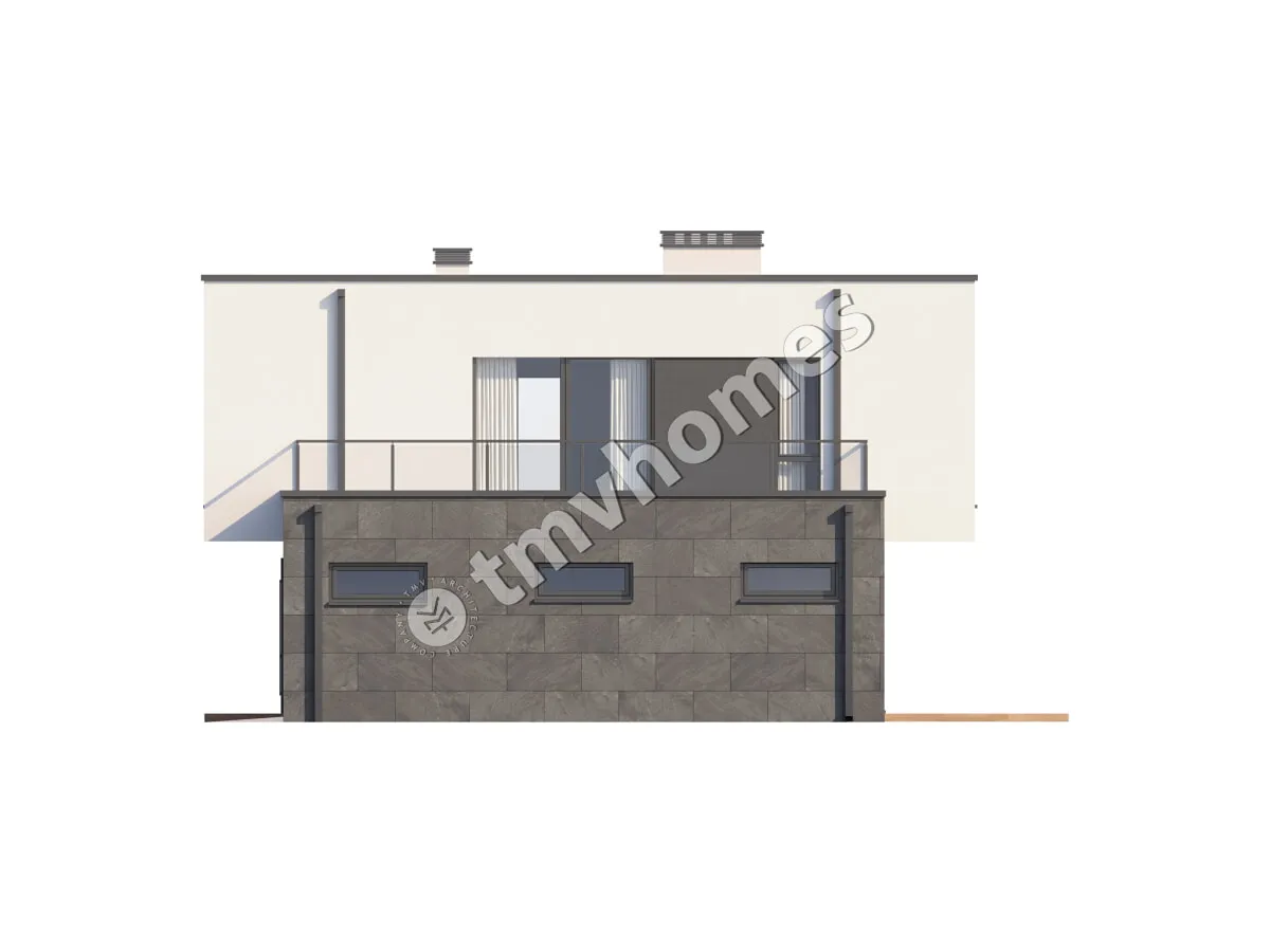 Proiect de casa cu etaj 206 m²: 3 Dormitoare, 3 Bai, Bucatarie deschisa, Garaj