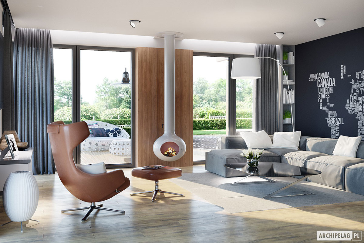 House Plan with Bonus Room and Indoor-Outdoor Fireplace