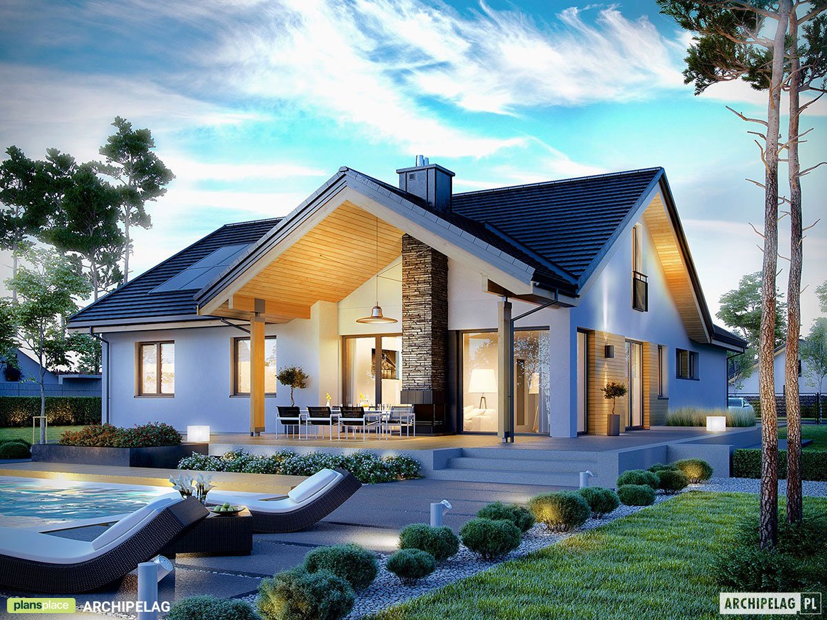 House Plan with Bonus Room and Indoor-Outdoor Fireplace