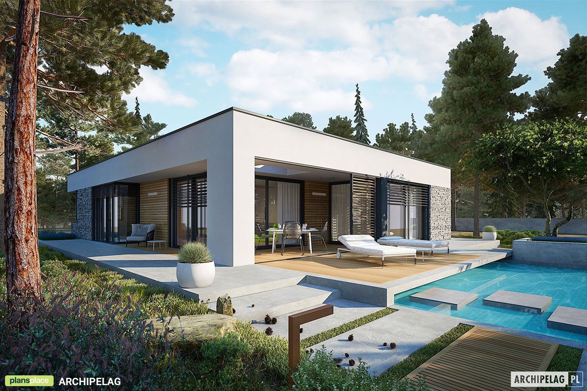 3-Bed, 1700 Sq Ft European Flat Roof House with Open Floor Plan