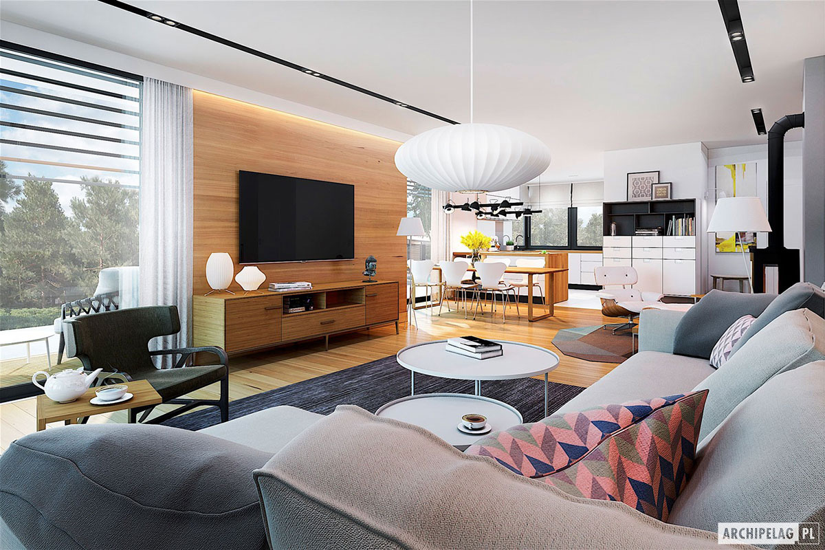 3-Bed, 1700 Sq Ft European Flat Roof House with Open Floor Plan