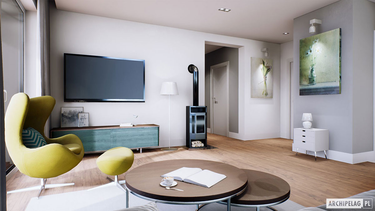 Small One Level European House Plan with 1-Car Garage