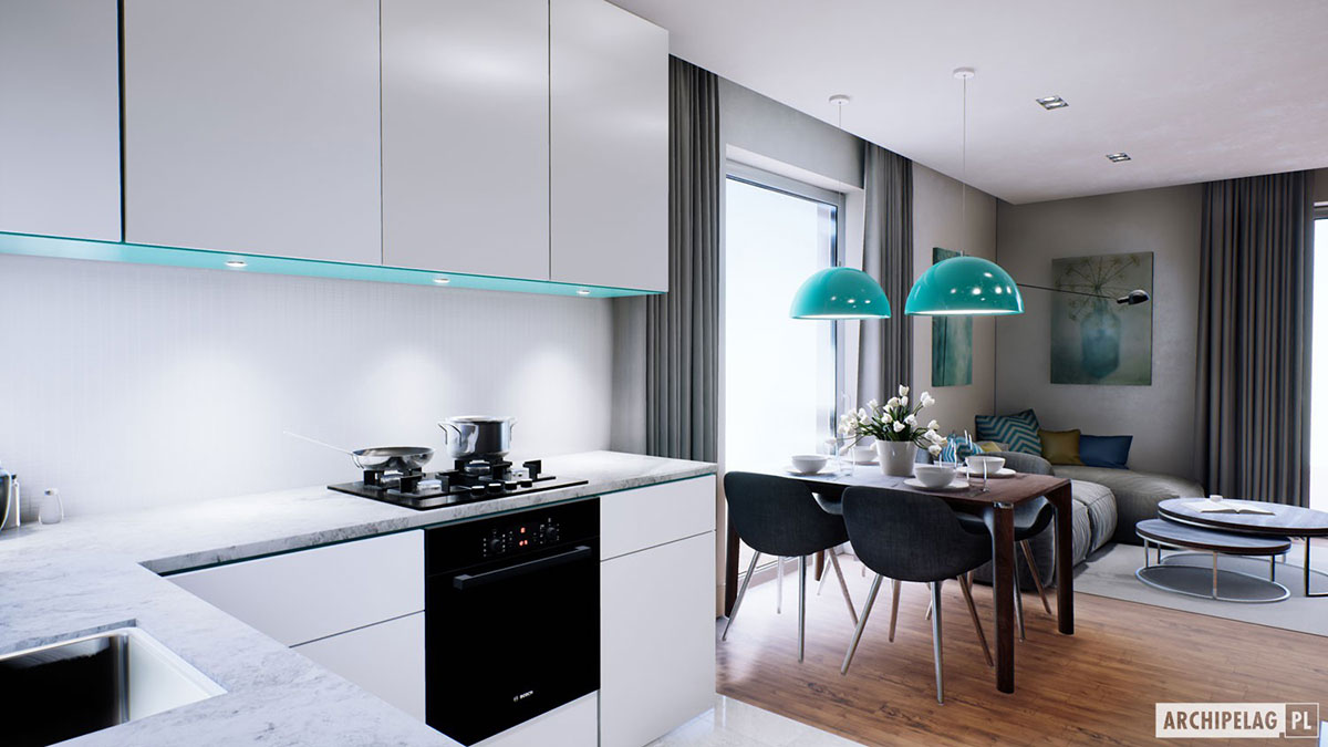 Small One Level European House Plan with 1-Car Garage