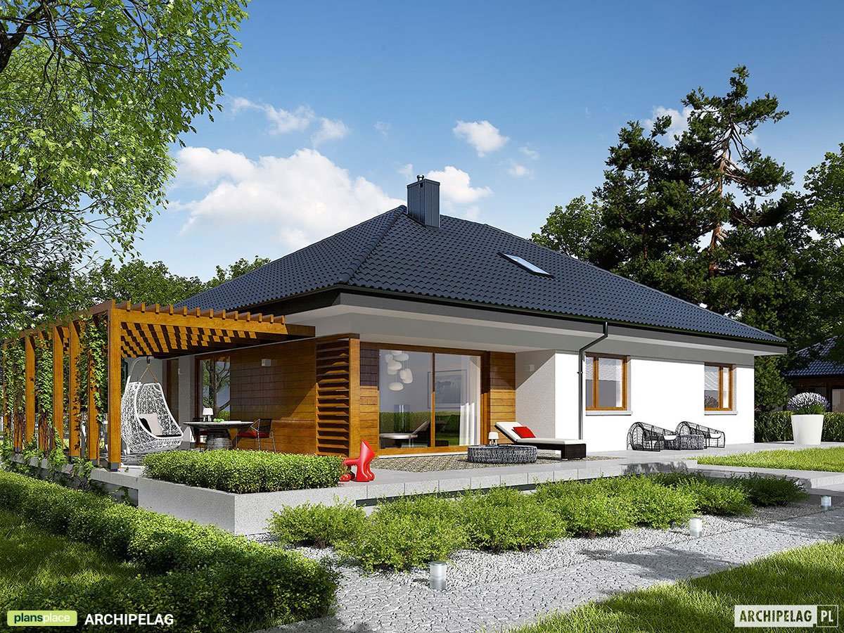 One Level House Plan with 2 Bedrooms and Bonus Room Upstairs