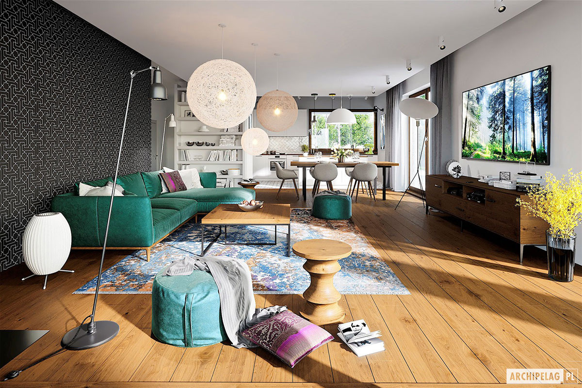 Single Story House Plan with Open Floor Plan and 2-Car Garage